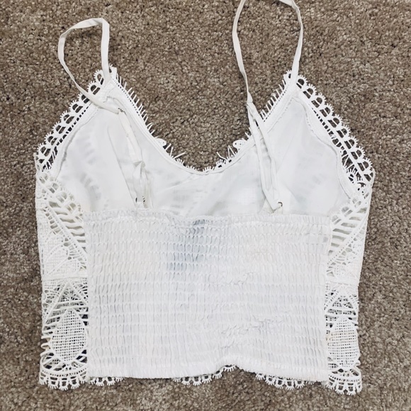 NWT! Say What? Crochet White Crop Top - Picture 3 of 4